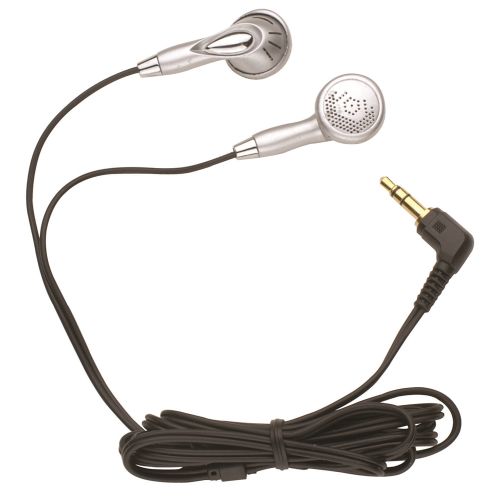 Hamilton Ear Bud Headphones, Black/Silver